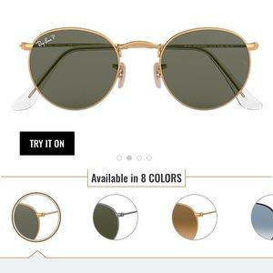 Round Matte Black/ Gold Rimmed Ray-ban polarized